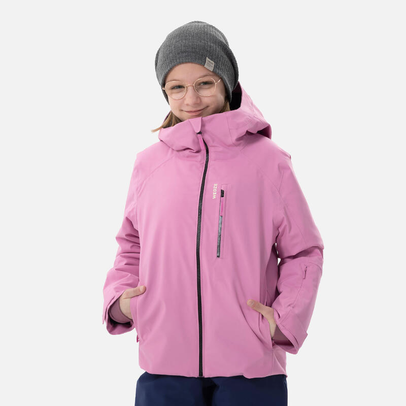 Veste de ski enfant chaude et imperméable 550 - rose