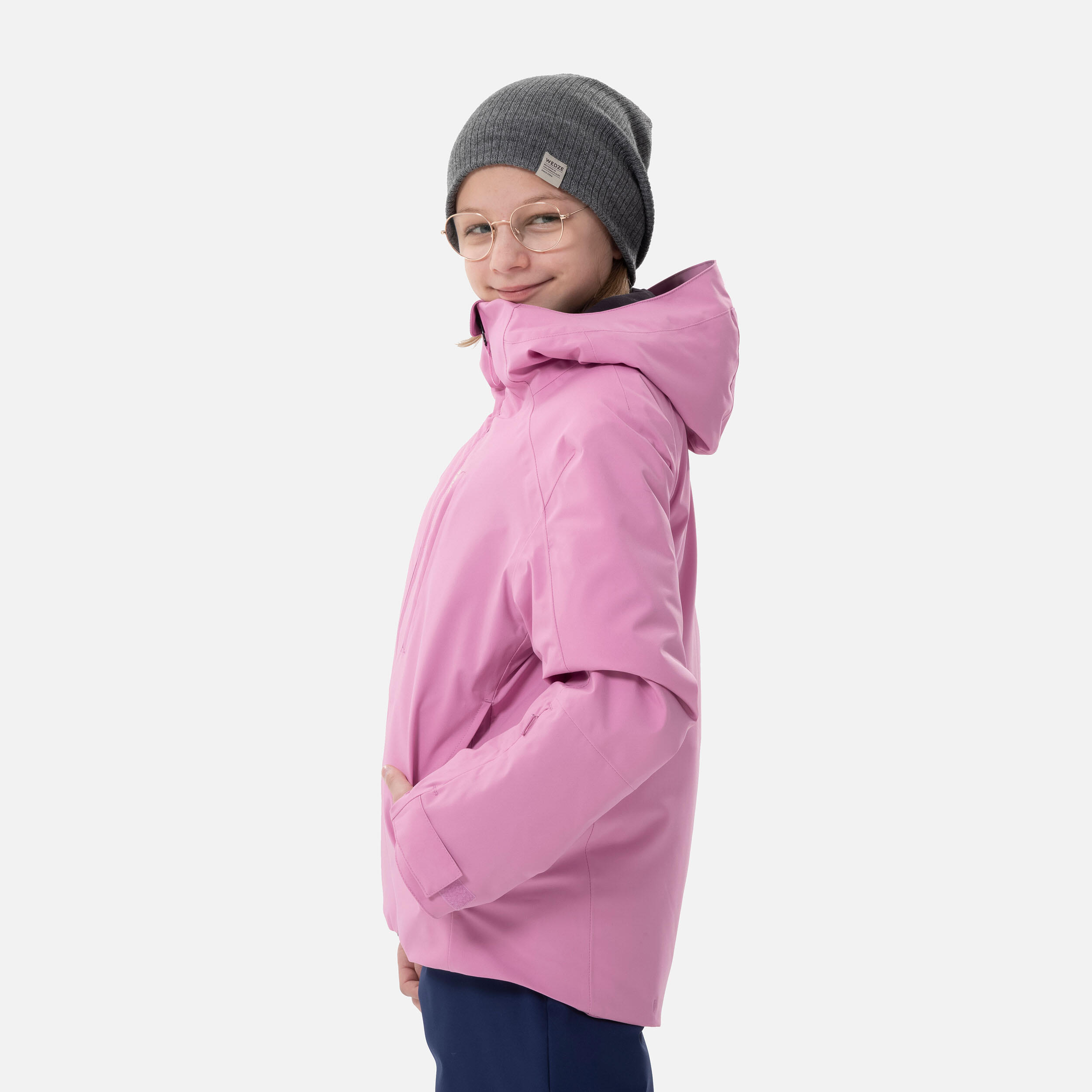 Kids’ Warm and Waterproof Ski Jacket 550 - Pink 12/20