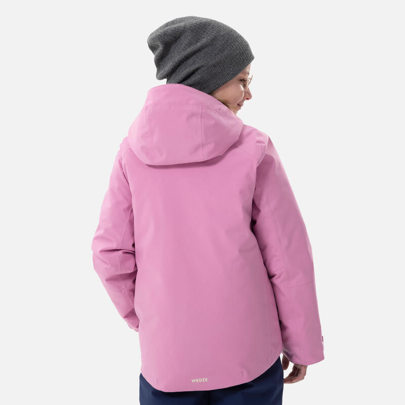 Veste de ski enfant chaude et imperméable 550 - rose