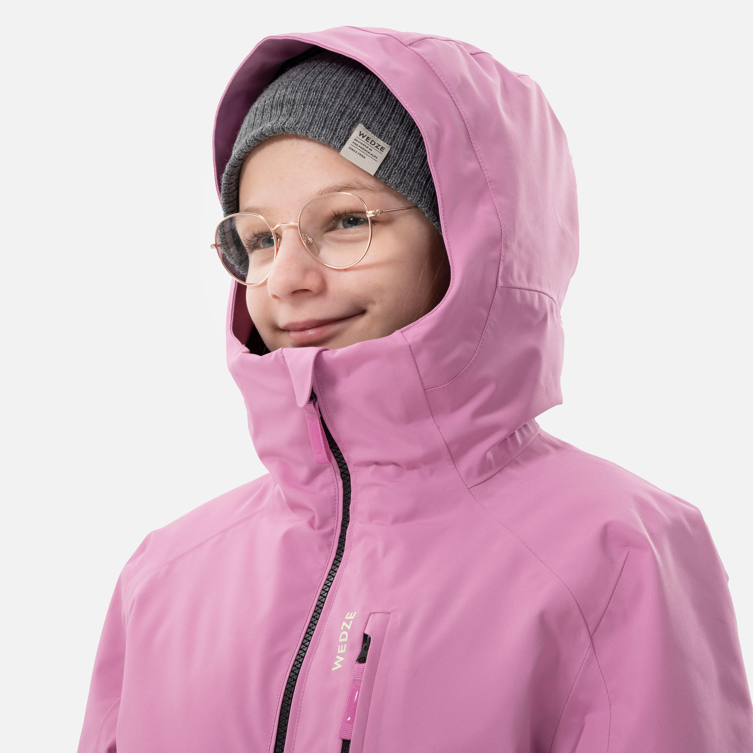 Kids’ Warm and Waterproof Ski Jacket 550 - Pink 8/20