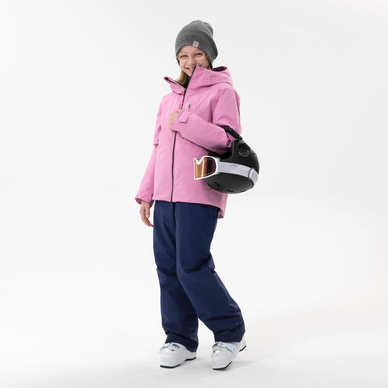 Warme en waterdichte ski-jas voor kinderen 550 roze