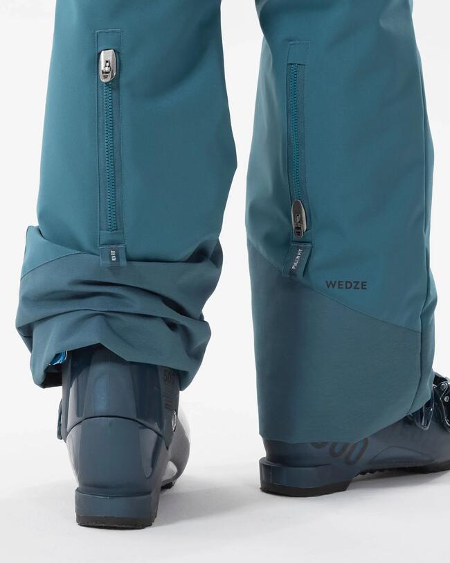 CHILDREN'S WARM AND WATERPROOF SKI TROUSERS -500 PNF-DENIM BLUE