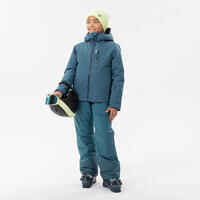 CHILDREN'S WARM AND WATERPROOF SKI TROUSERS  -500 PNF-DENIM BLUE 