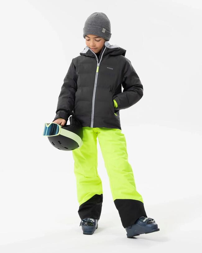 KIDS’ WARM AND WATERPROOF SKI TROUSERS - 500 FLUO YELLOW