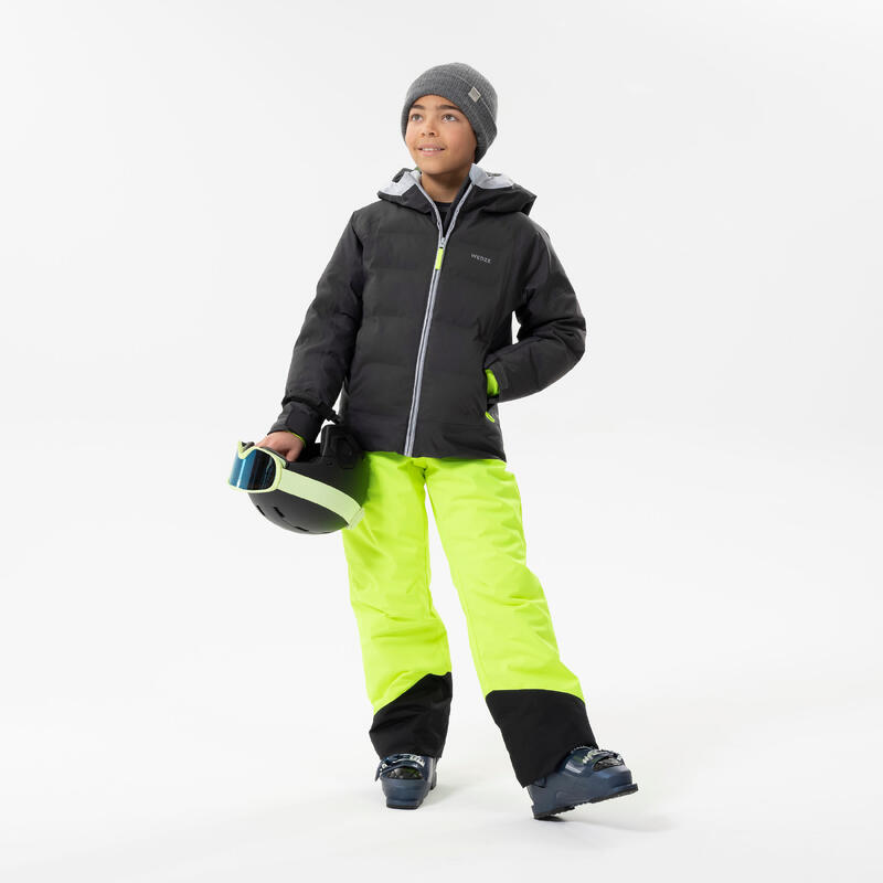 兒童保暖防水滑雪長褲 500 PNF 霓虹粉