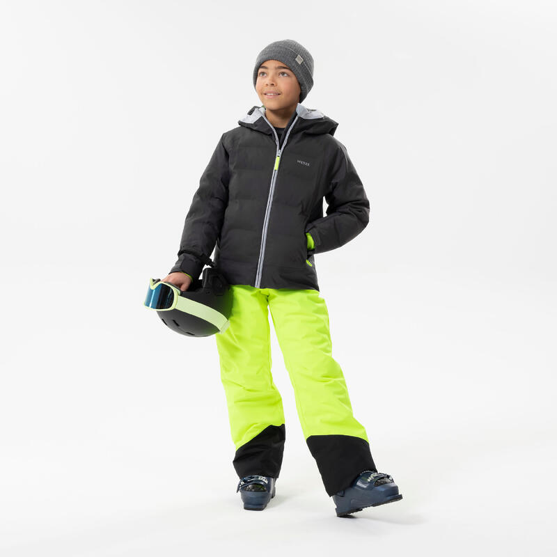 CALÇAS DE SKI CRIANÇA QUENTES E IMPERMEÁVEIS - PNF - 500 AMARELO FLUORESCENTE