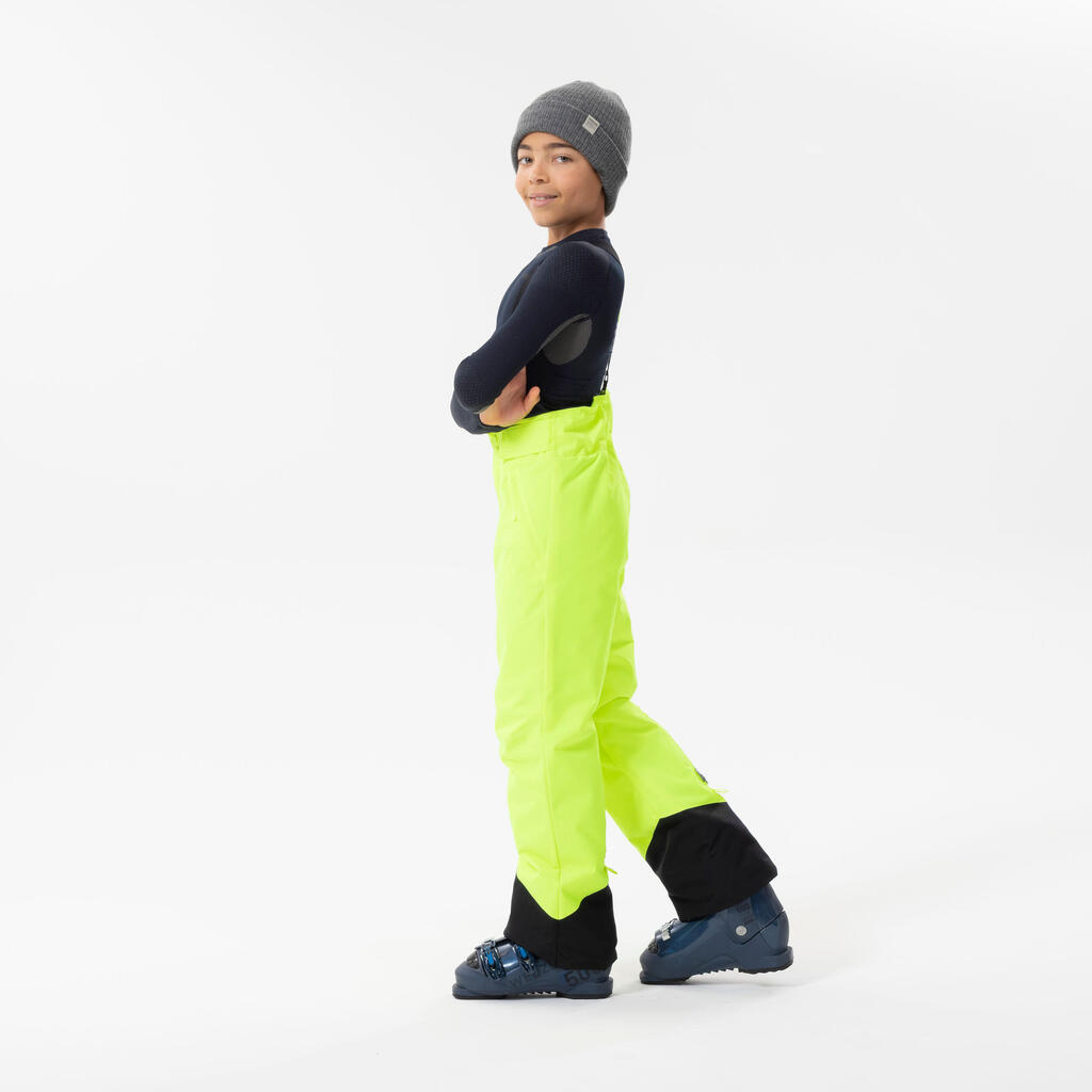 Crne dečje vodootporne pantalone za skijanje PNF 500