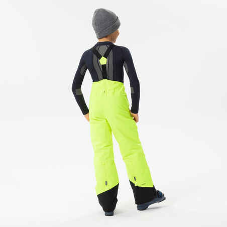Vaikiškos šiltos ir neperšlampamos slidinėjimo kelnės „500 PNF“, neoninės