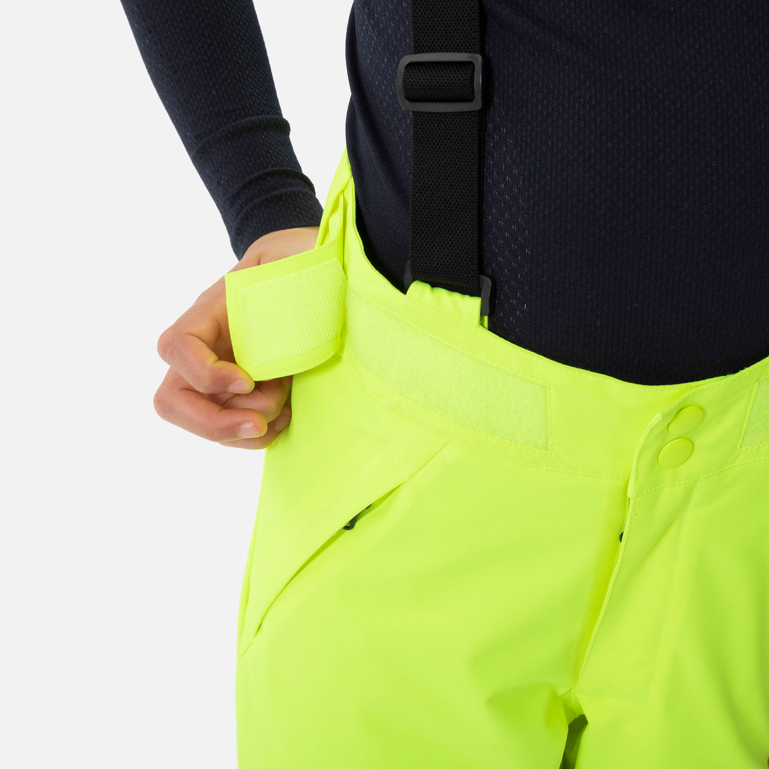Warme en waterdichte skibroek voor kinderen 500 PNF fluogeel 6/8