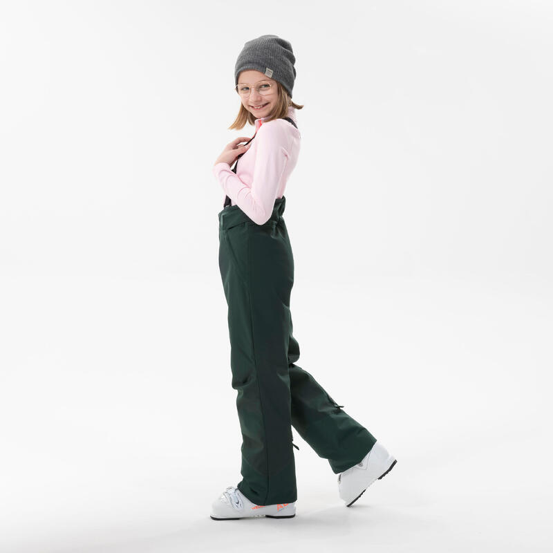 Pantaloni sci bambina 500 PNF verdi