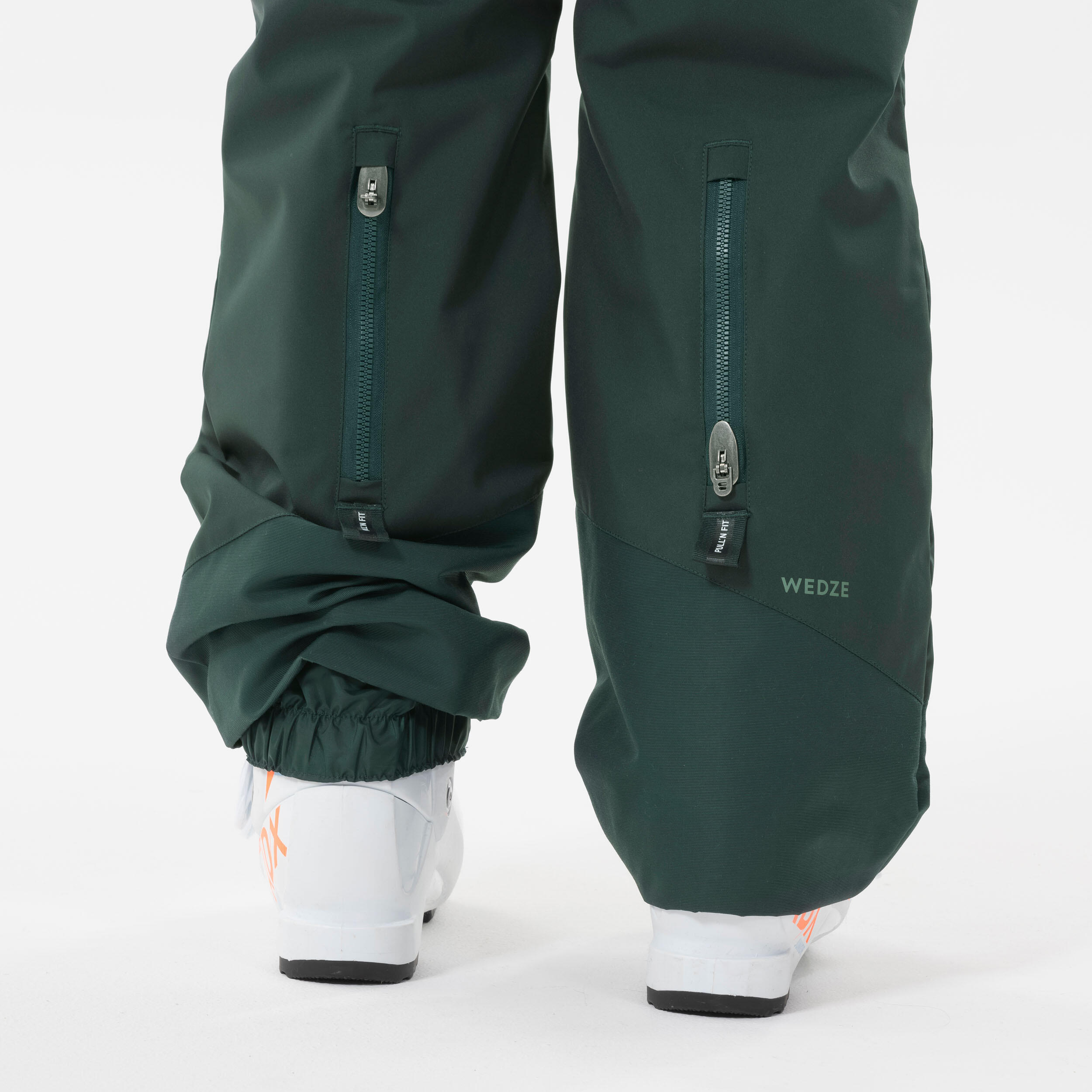 KIDS’ WARM AND WATERPROOF SKI TROUSERS  -500 PNF-GREEN PINE 9/13