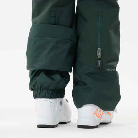 KIDS’ WARM AND WATERPROOF SKI TROUSERS  -500 PNF-GREEN PINE