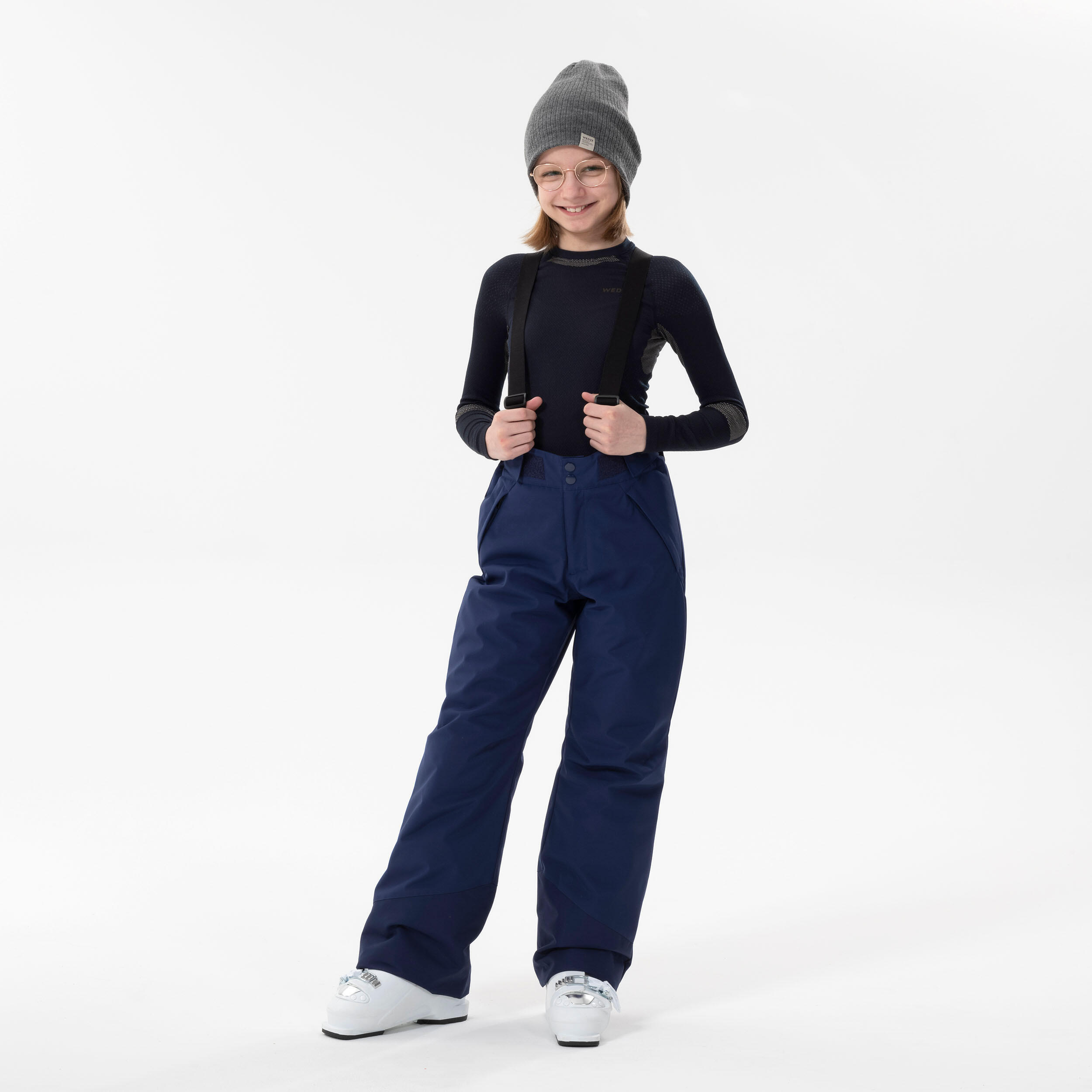 Pantalón con tirantes esquí y nieve impermeable Niños 6-14 años Wedze SKI-P 500 10/11