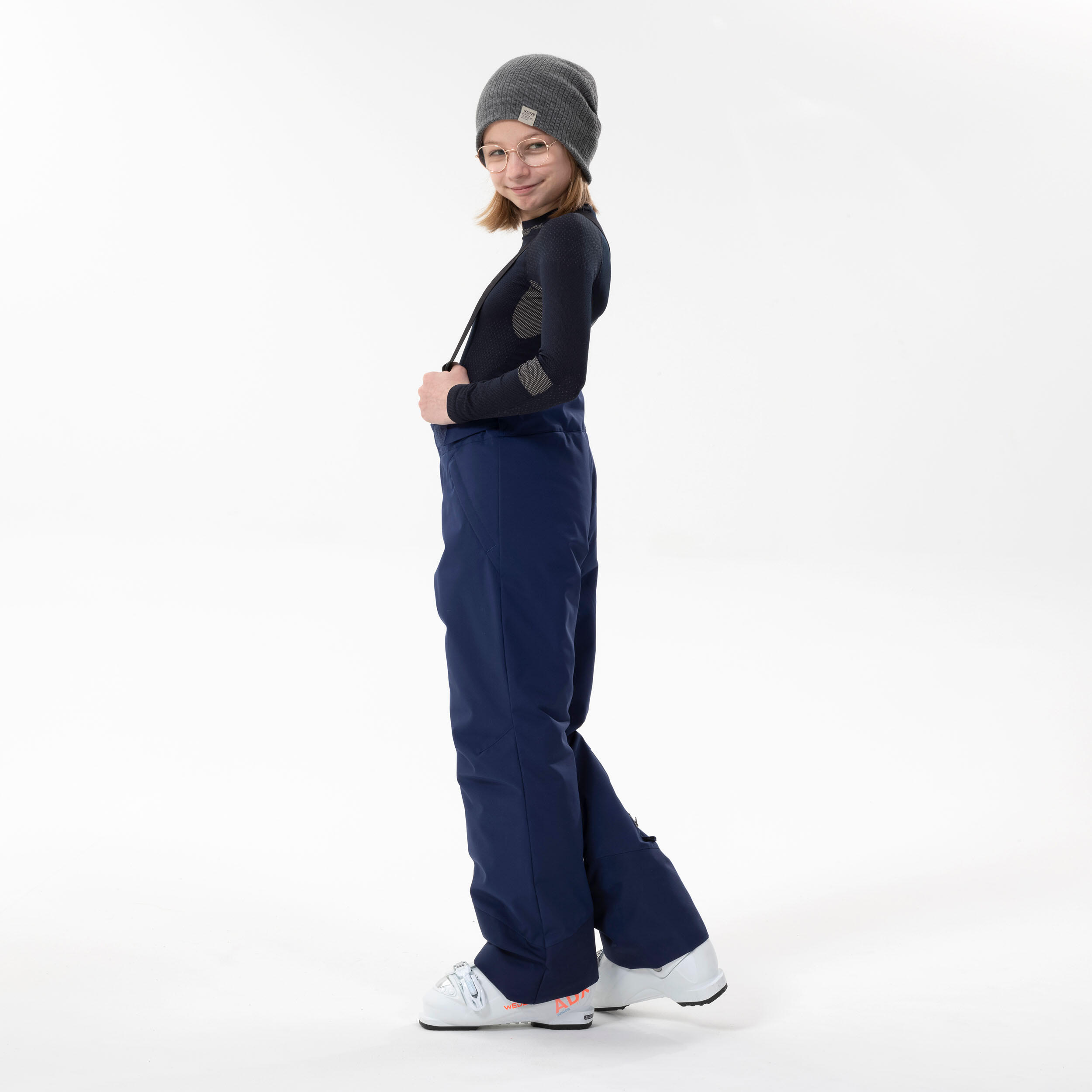 PANTALONI DA SCI CALDI E IMPERMEABILI PER BAMBINI - 500 PNF BLU NAVY