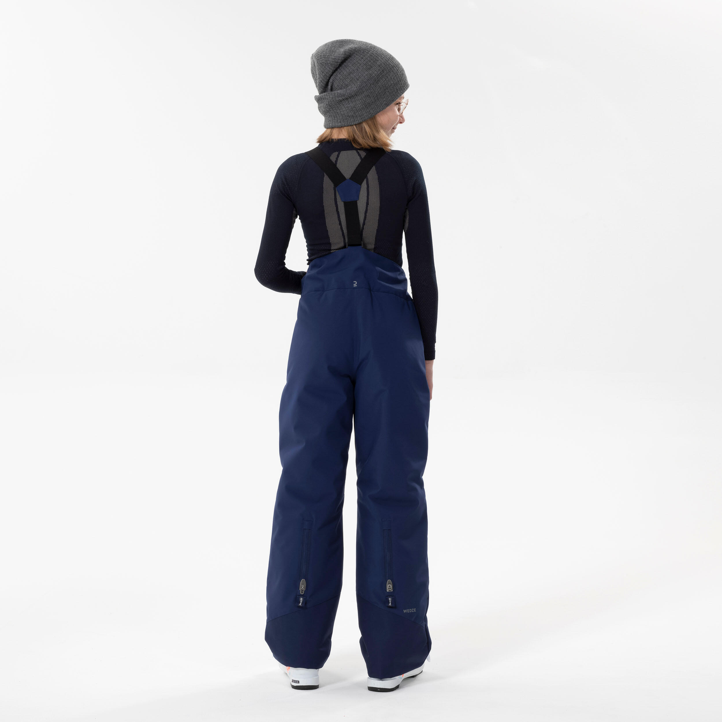 PANTALONI DA SCI CALDI E IMPERMEABILI PER BAMBINI - 500 PNF BLU NAVY