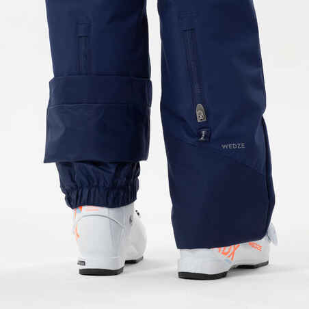 KIDS’ WARM AND WATERPROOF SKI TROUSERS  - 500 PNF - NAVY BLUE