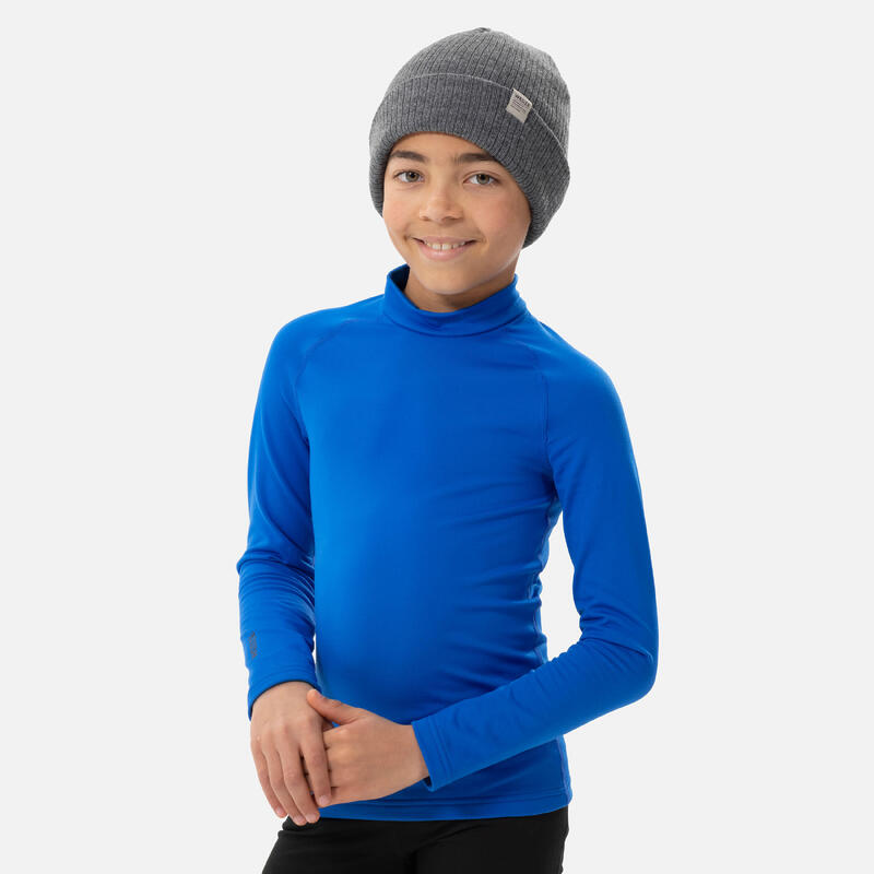 Maglia termica sci bambino 500 azzurra