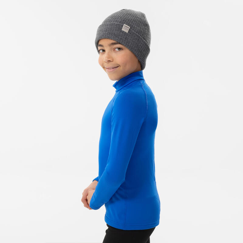 Maglia termica sci bambino 500 azzurra