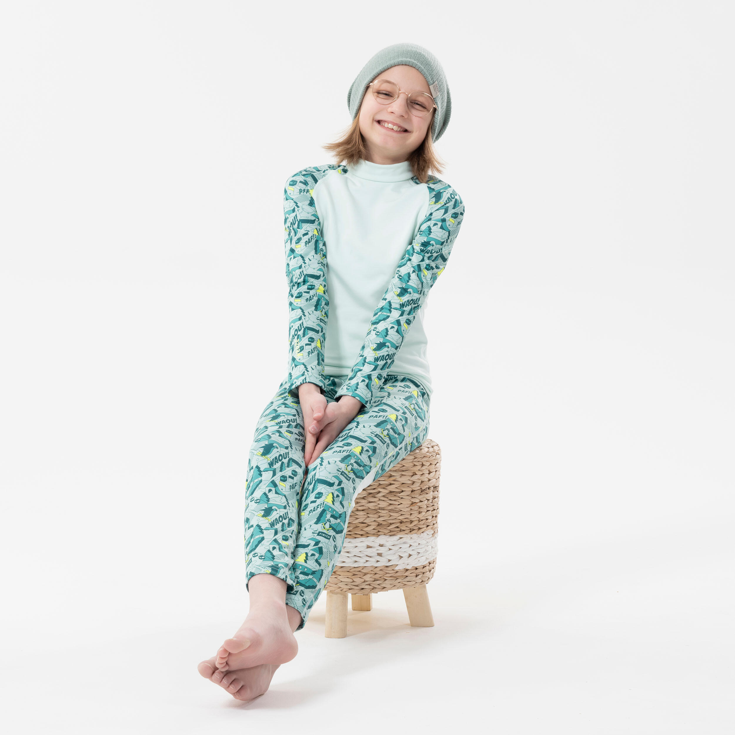 Children's thermal ski underwear - BL500 - Graphique parcours