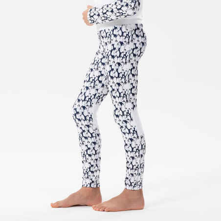 Kids’ Ski Base Layer Bottoms - BL 500 -  Penguin Pattern