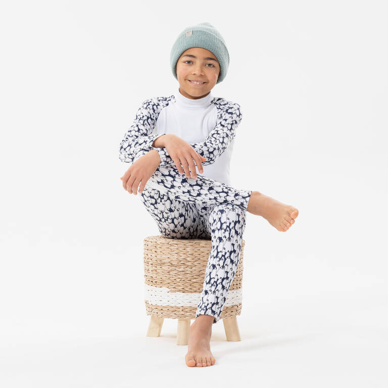 Kids’ thermal ski base layer - BL500 -  penguin pattern