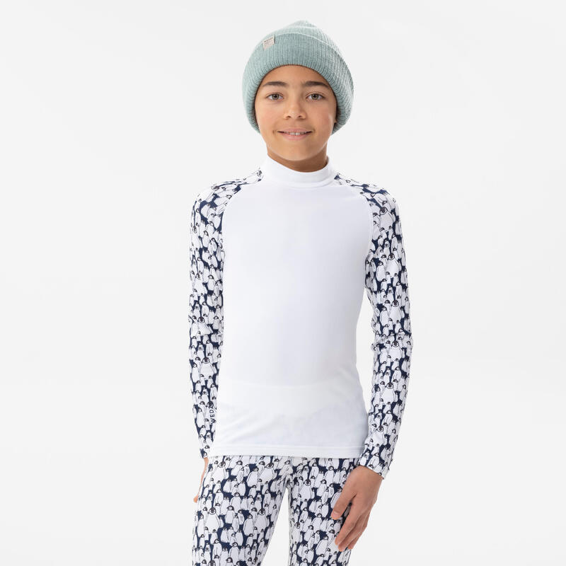 Camiseta térmica de esquí niños - BL500 - grafismo pingüino 