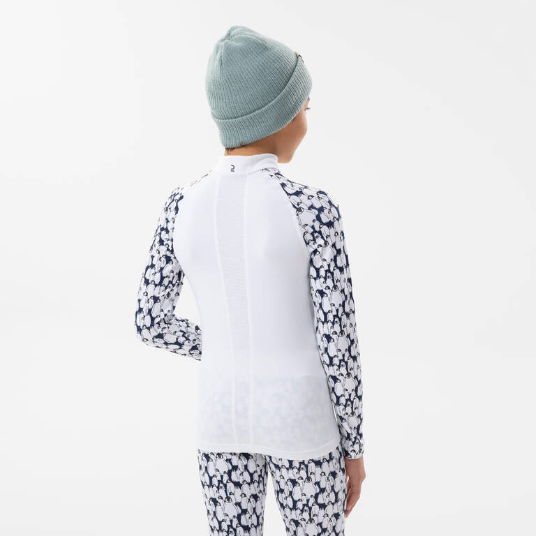 Kids’ thermal ski base layer - BL500 -  penguin pattern