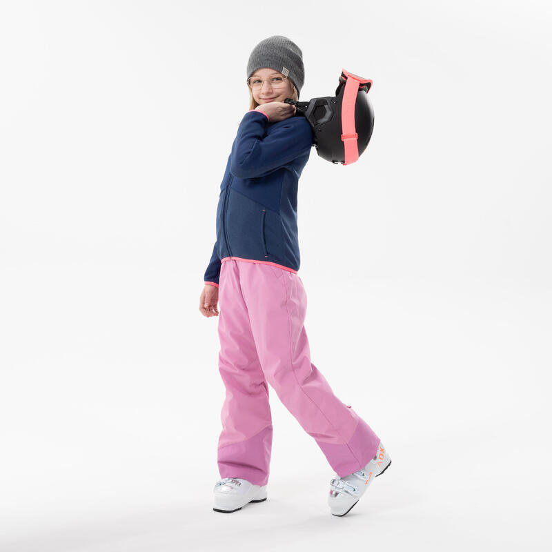 Jachetă interioară cu fermoar schi/snowboard 500 Albastru Copii