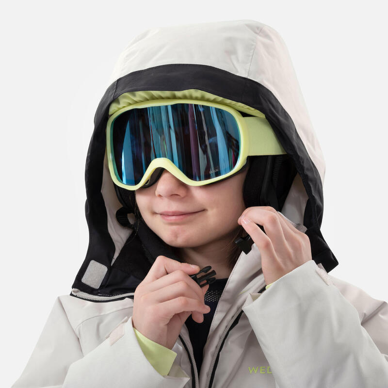 Erg warme en waterdichte ski-jas voor kinderen 580 WARM beige