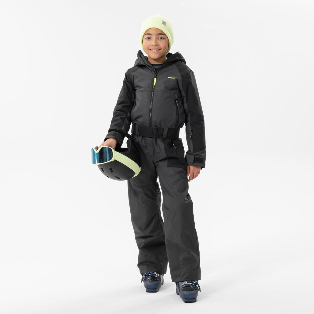 KIDS’ WARM AND WATERPROOF SKI SUIT 500 GREY