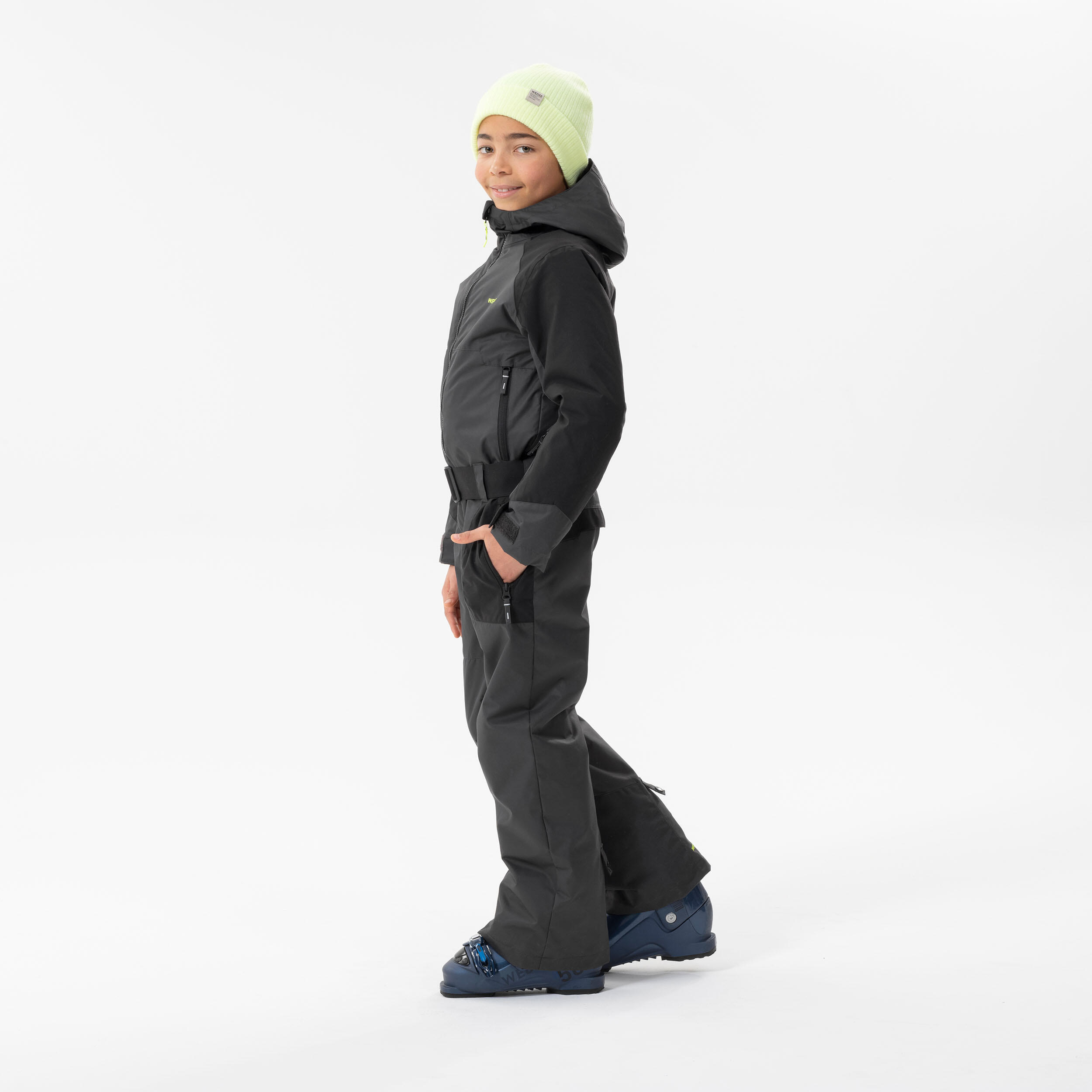 KIDS’ WARM AND WATERPROOF SKI SUIT 500 GREY 13/16