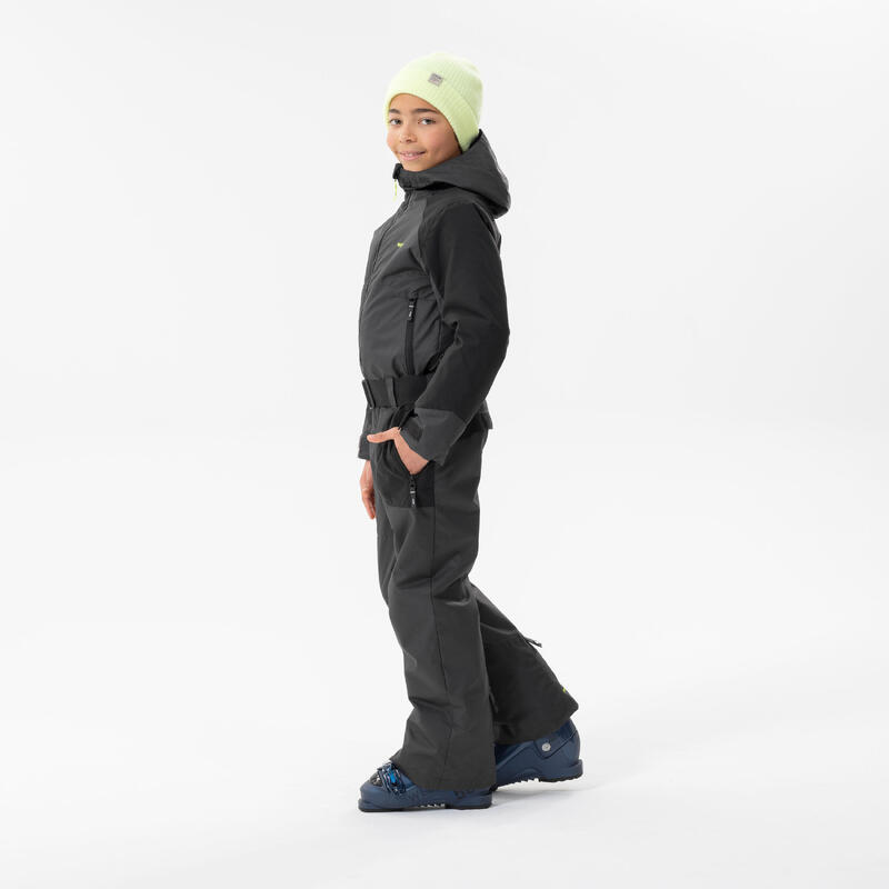 COMBINAISON DE SKI ENFANT CHAUDE ET IMPERMEABLE 500 GRISE