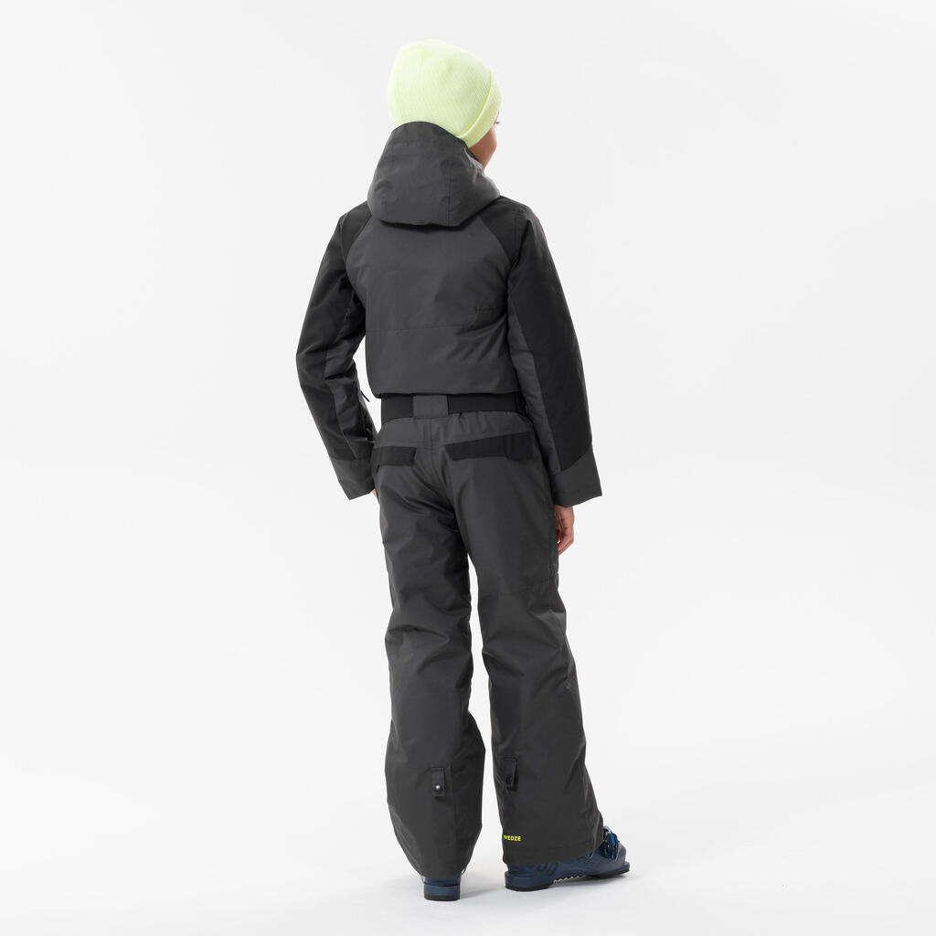 KIDS’ WARM AND WATERPROOF SKI SUIT 500 GREY