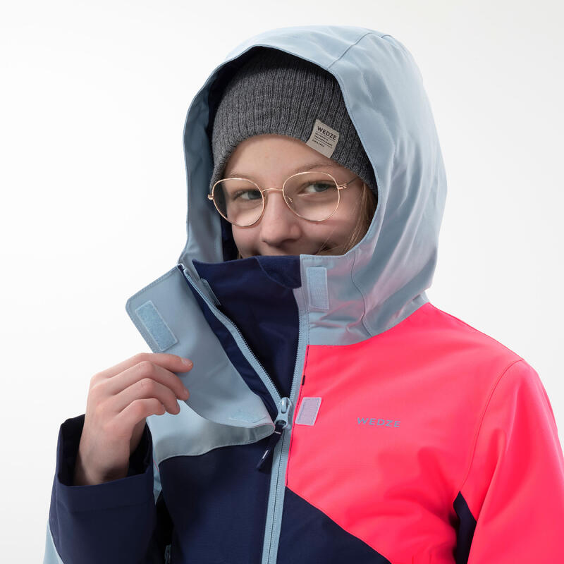 COMBINAISON DE SKI ENFANT CHAUDE ET IMPERMEABLE 500 ROSE ET BLEU