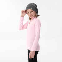 Kids’ thermal ski base layer 1/2 zip - BL 500 - Pink