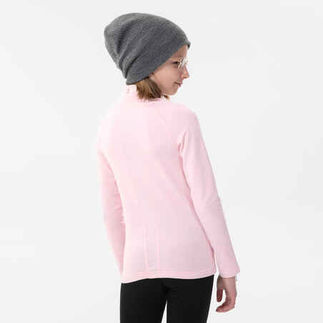 Kids’ thermal ski base layer 1/2 zip - BL 500 - Pink