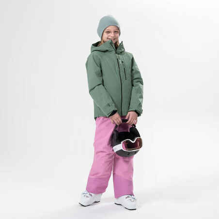 KIDS’ WARM AND WATERPROOF SKI TROUSERS  - 500 PNF - PINK 