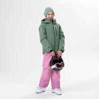 KIDS’ WARM AND WATERPROOF SKI TROUSERS - 500 PNF - PINK 