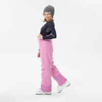 KIDS’ WARM AND WATERPROOF SKI TROUSERS - 500 PNF - PINK 