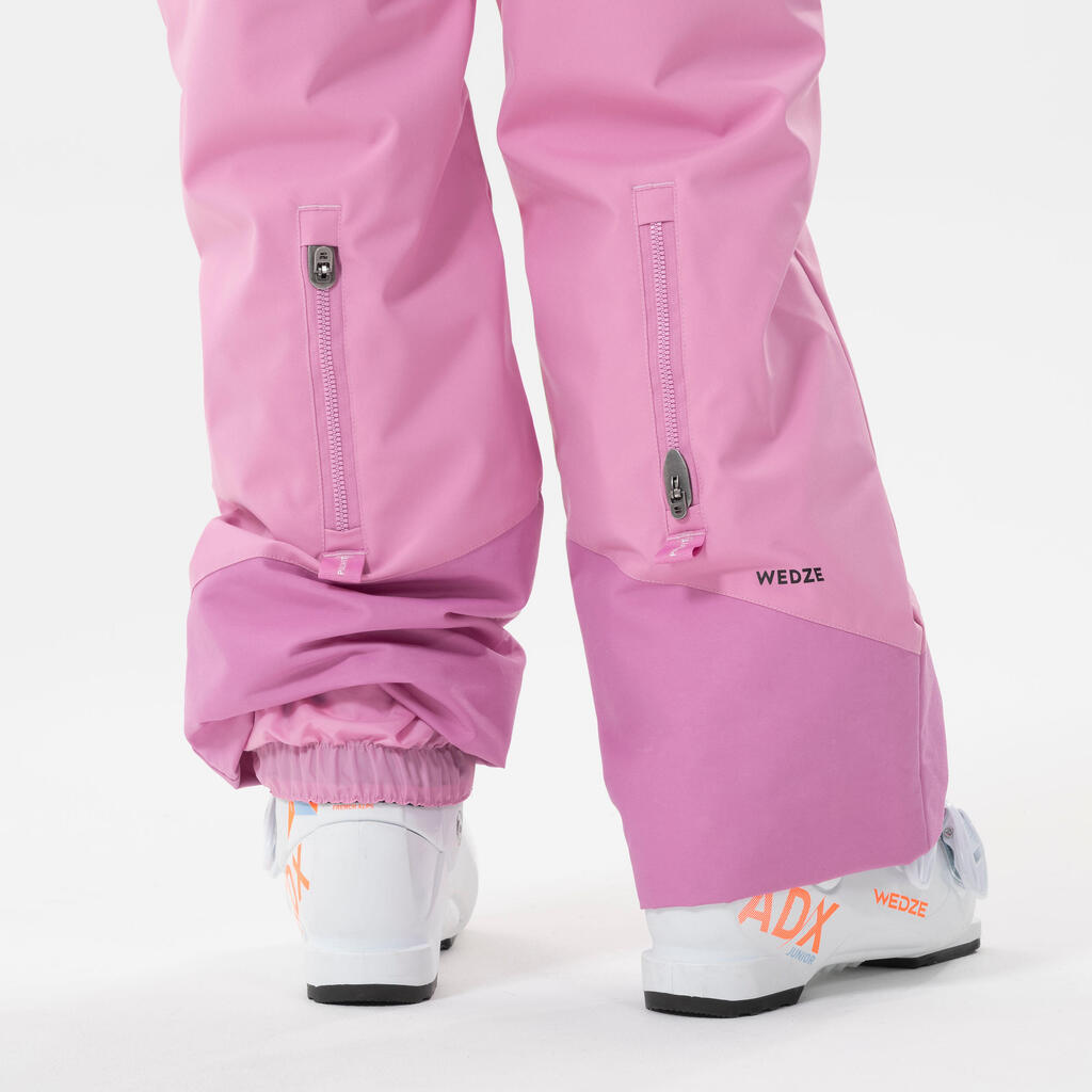 KIDS’ WARM AND WATERPROOF SKI TROUSERS  - 500 PNF - PINK 