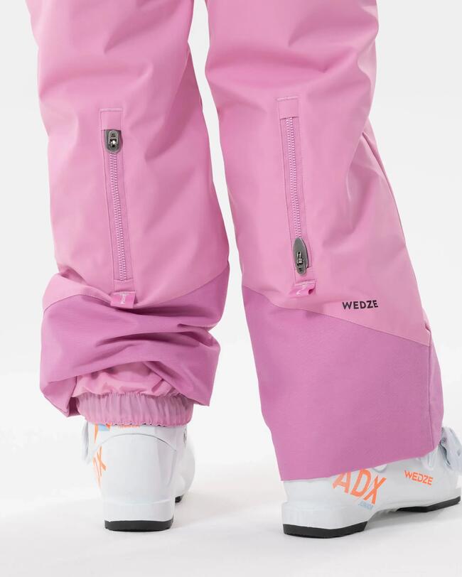 KIDS’ WARM AND WATERPROOF SKI TROUSERS - 500 PNF - PINK