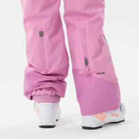 KIDS’ WARM AND WATERPROOF SKI TROUSERS - 500 PNF - PINK 