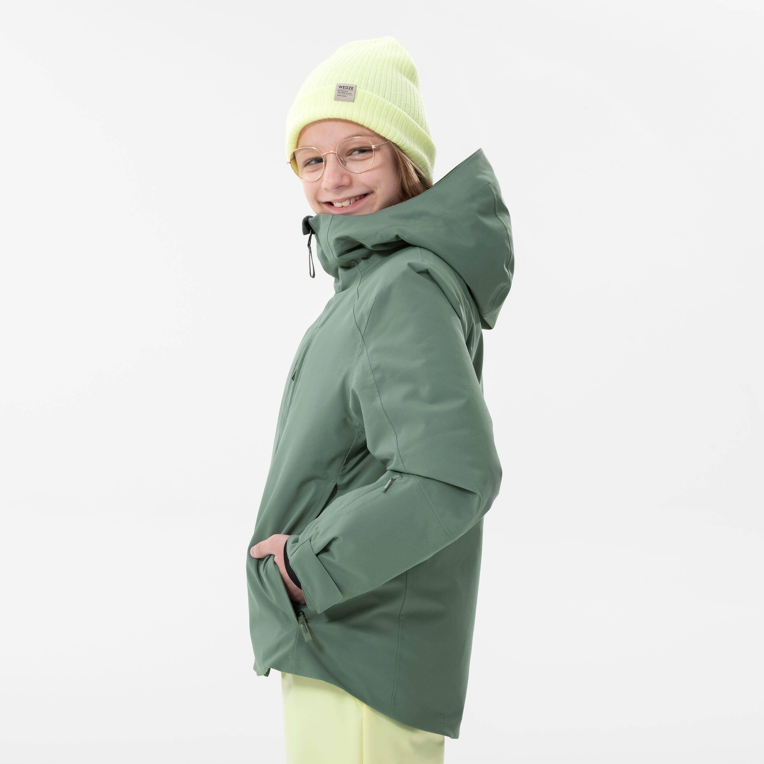 Kids’ Warm and Waterproof Ski Jacket 550 - Green -  3