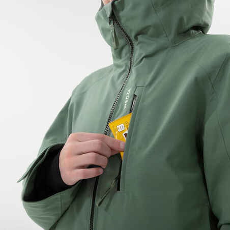 Kids’ Warm and Waterproof Ski Jacket 550 - Green