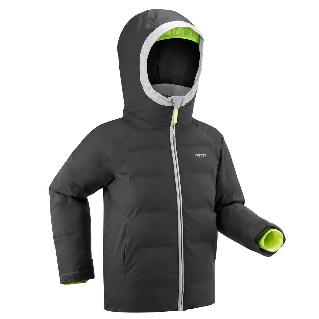 Skijacke Daunenjacke Kinder warm wasserdicht - 580 grau 