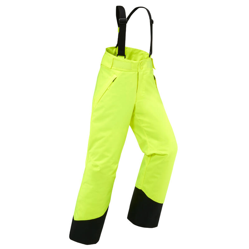 CALÇAS DE SKI CRIANÇA QUENTES E IMPERMEÁVEIS - PNF - 500 AMARELO FLUORESCENTE