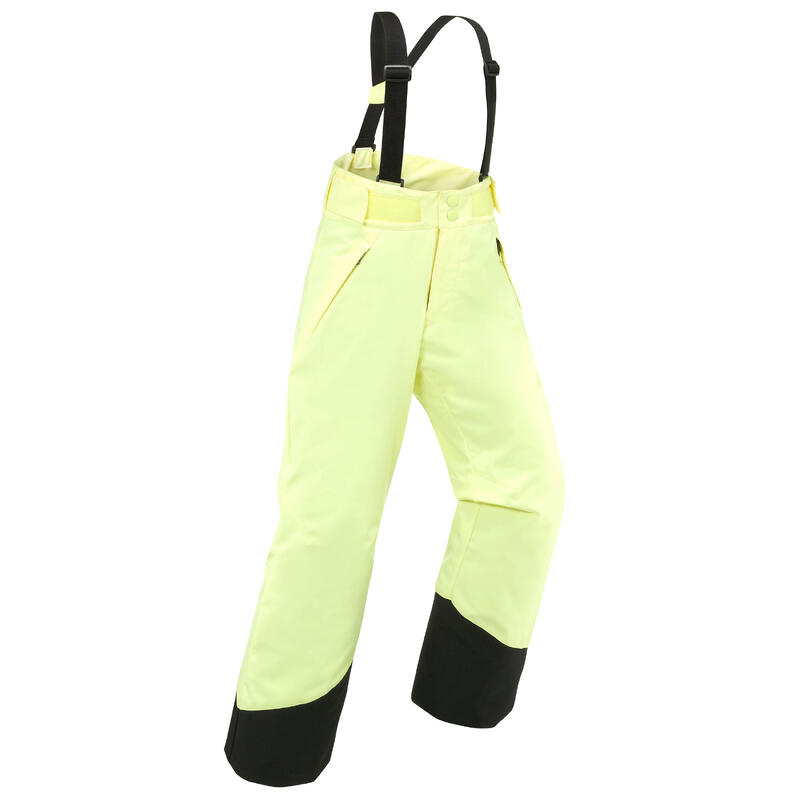 Pantaloni sci bambina 500 PNF giallo fluo