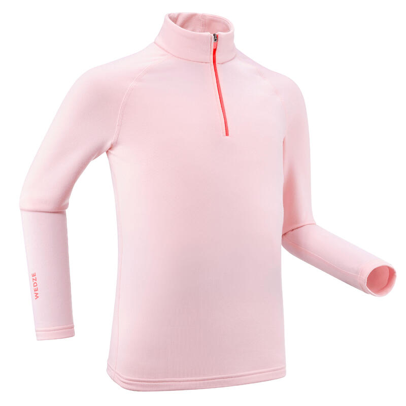 Sous-vêtement thermique de ski enfant - BL 500 1/2 zip haut - rose