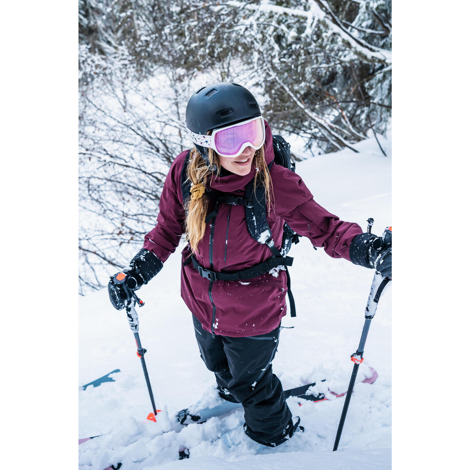 MASQUE DE SKI ET DE SNOWBOARD FILLE ET FEMME G 500 MAUVAIS TEMPS