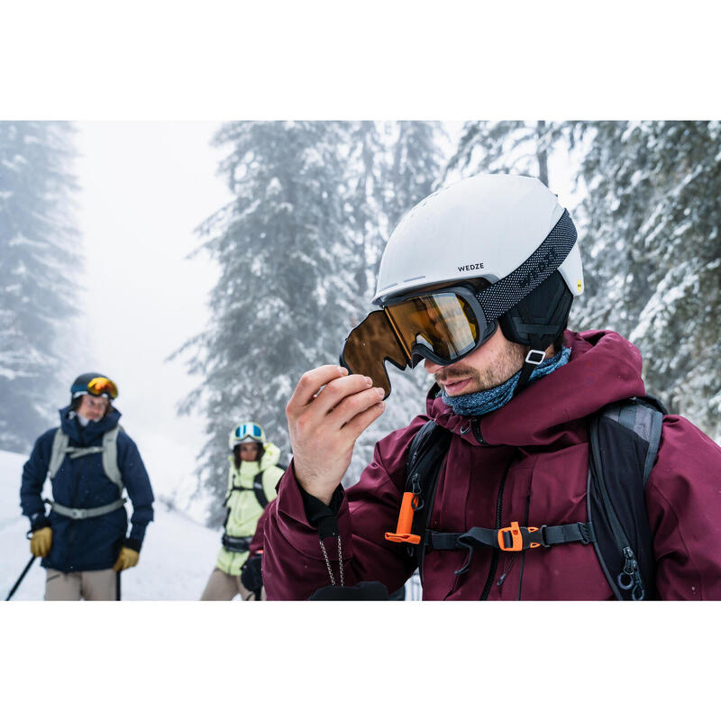 KIDS’ AND ADULT SKIING AND SNOWBOARDING GOGGLES ALL WEATHER - G 500 I - GREY